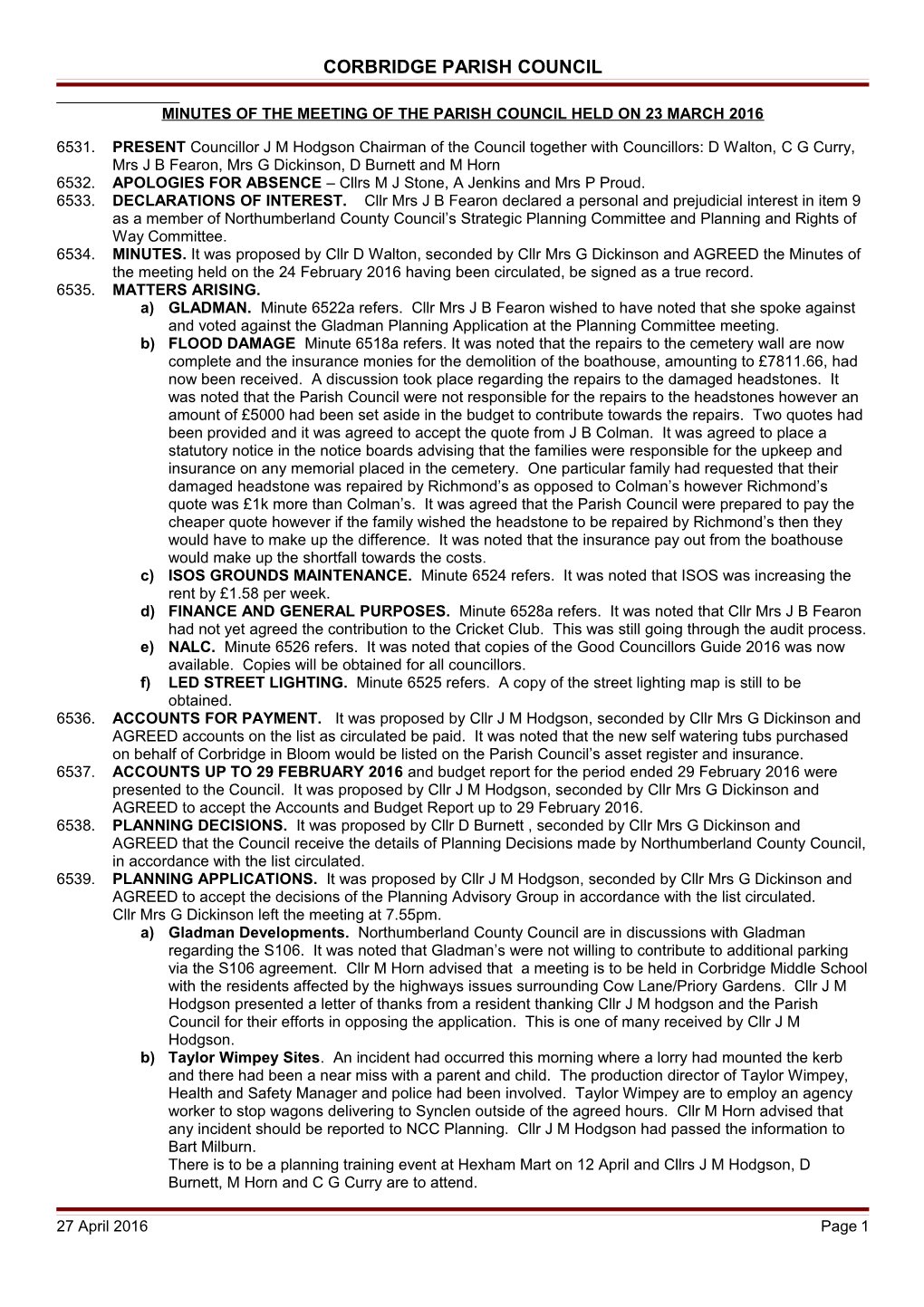 Corbridge Parish Council s1