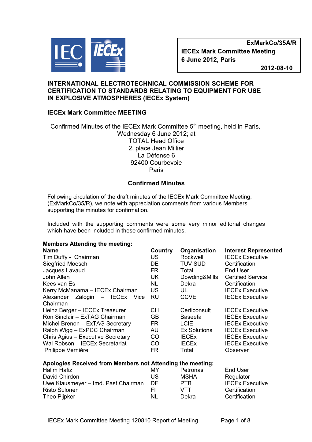 International Electrotechnical Commission Scheme for Certification to Standards Relating