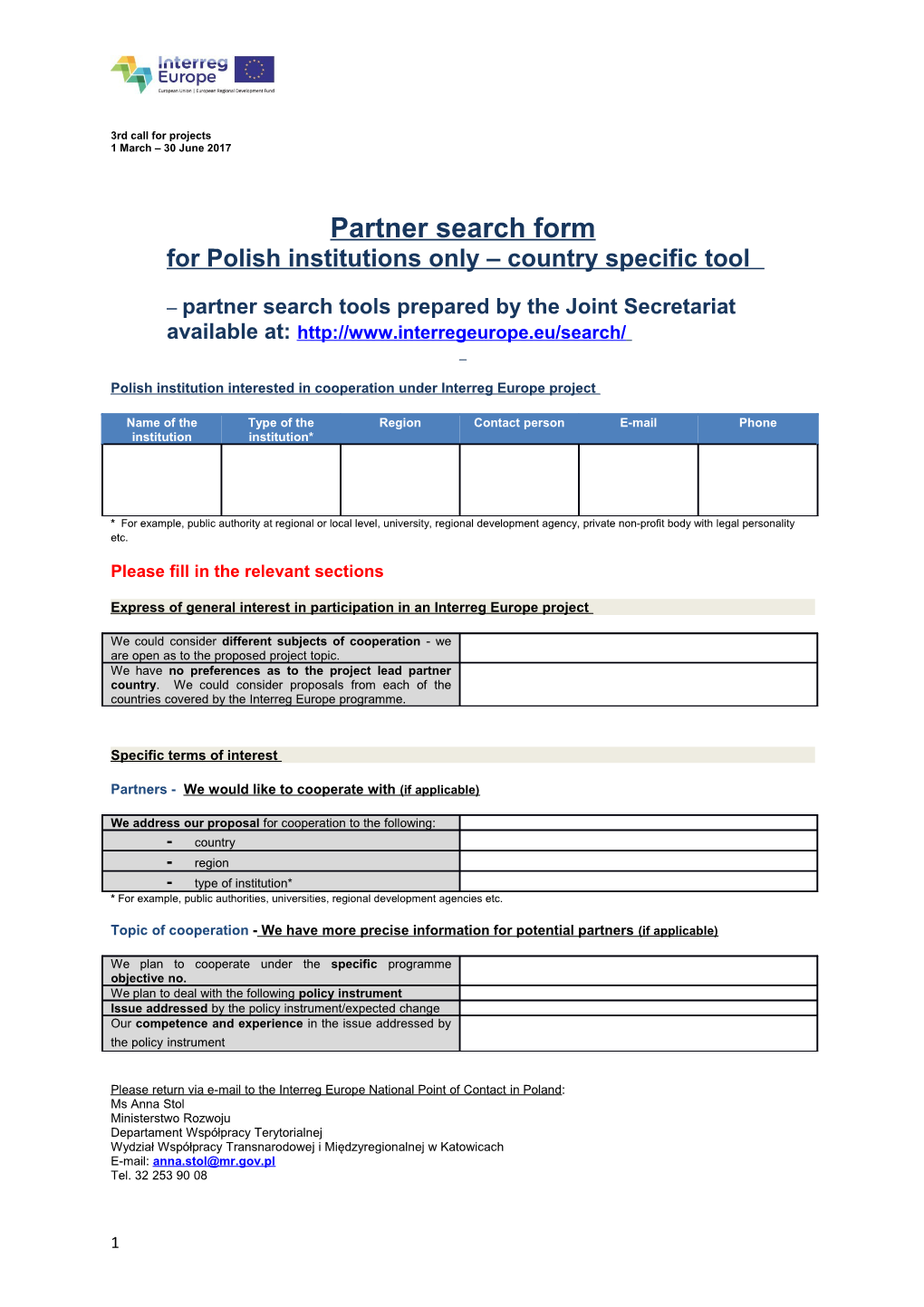 Partner Search Form s1