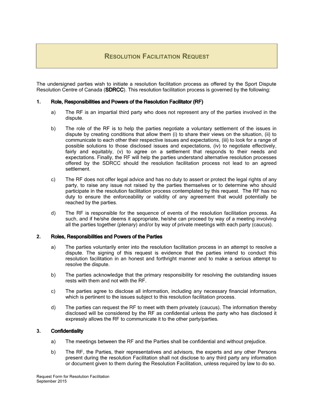 Sample Mediation Agreement