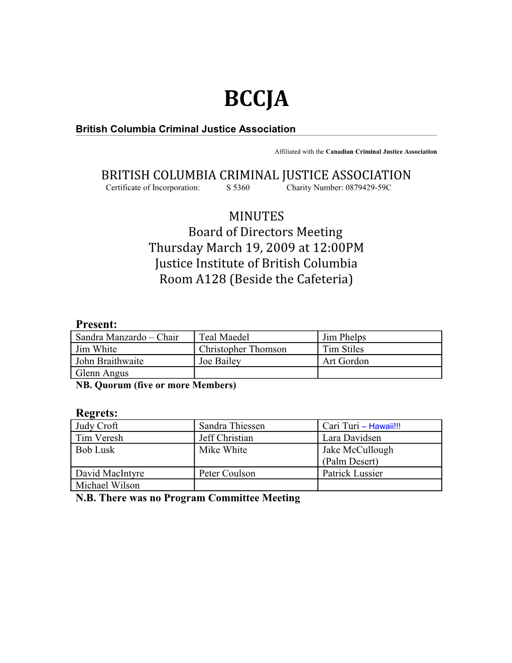 British Columbia Criminal Justice Association