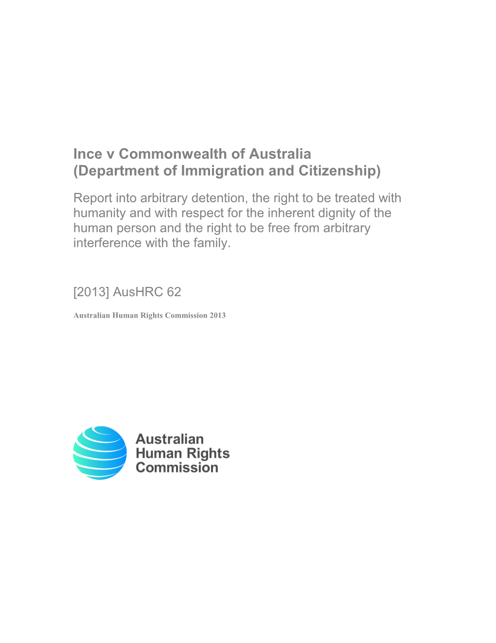 Australian Human Rights Commission 2013