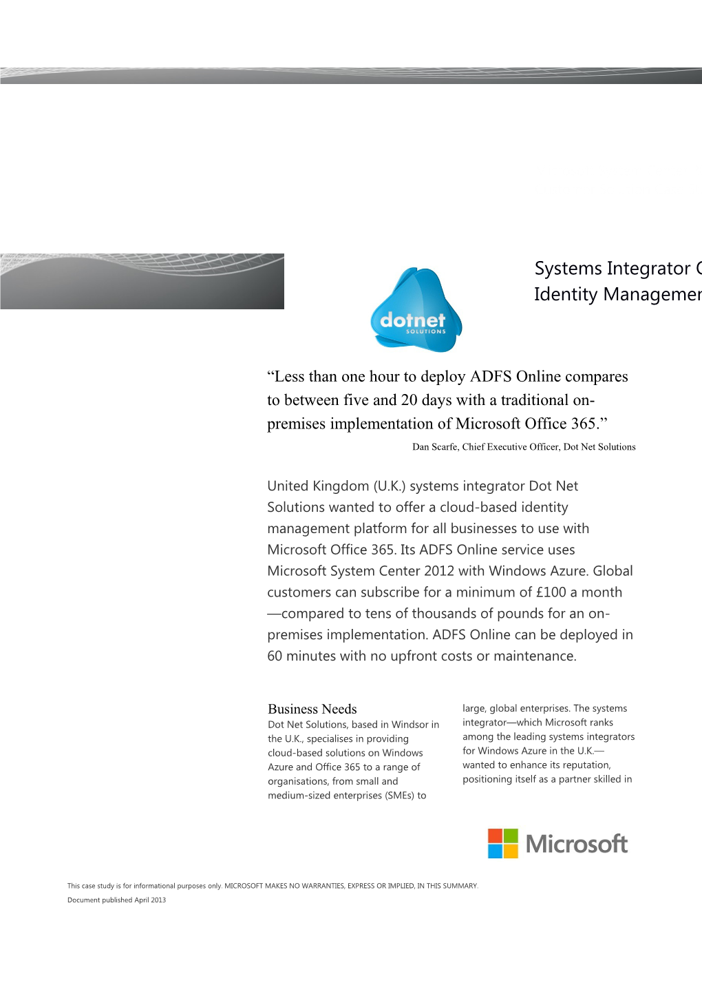 Writeimage CSB Systems Integrator Offers Pay-As-You-Go Identity Management Solution in the Cloud