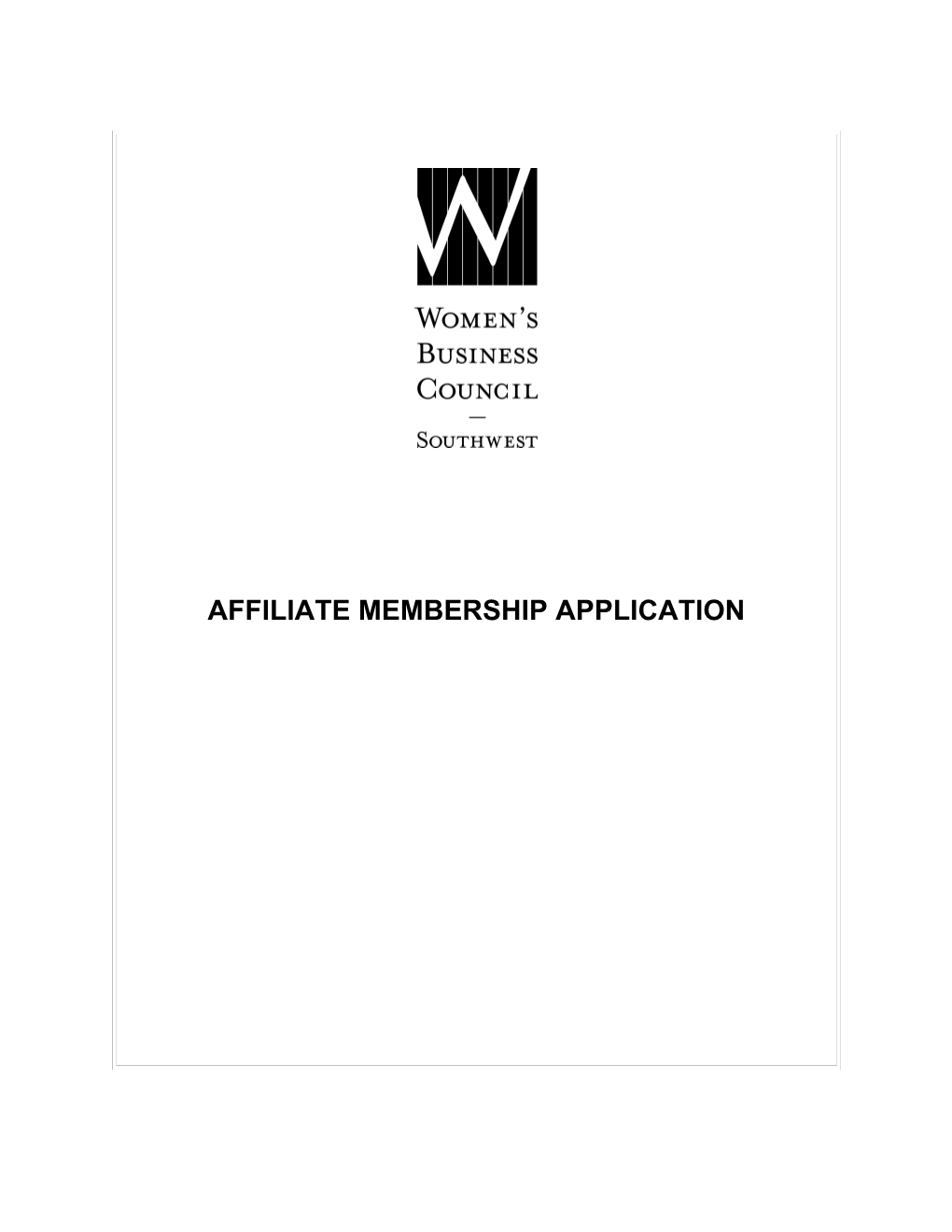 Affiliate Membership Application