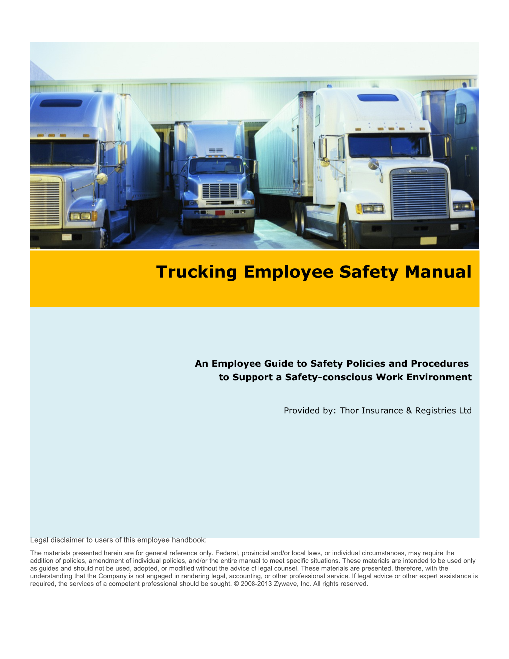 Trucking Employee Safety Manual
