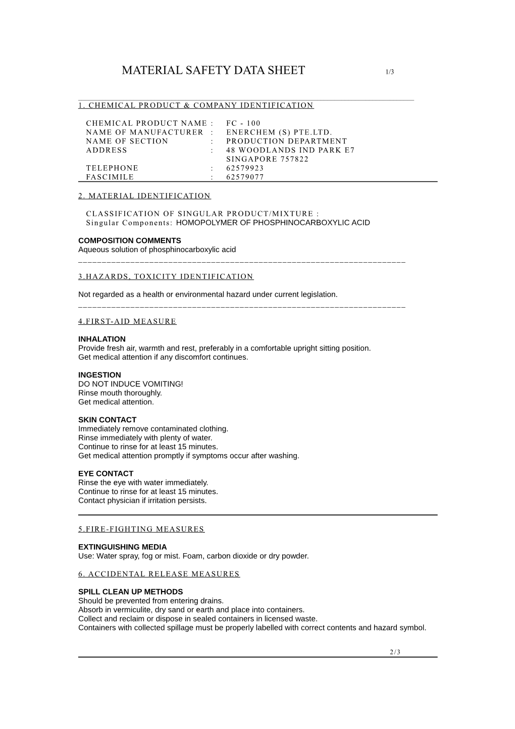 Material Safety Data Sheet Shan V-65:1/3