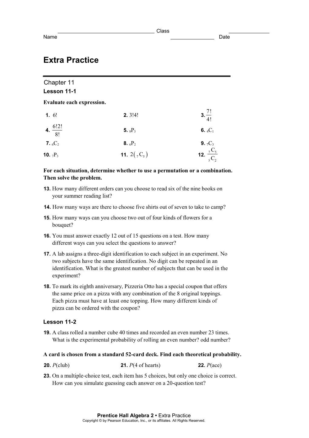 Evaluate Each Expression