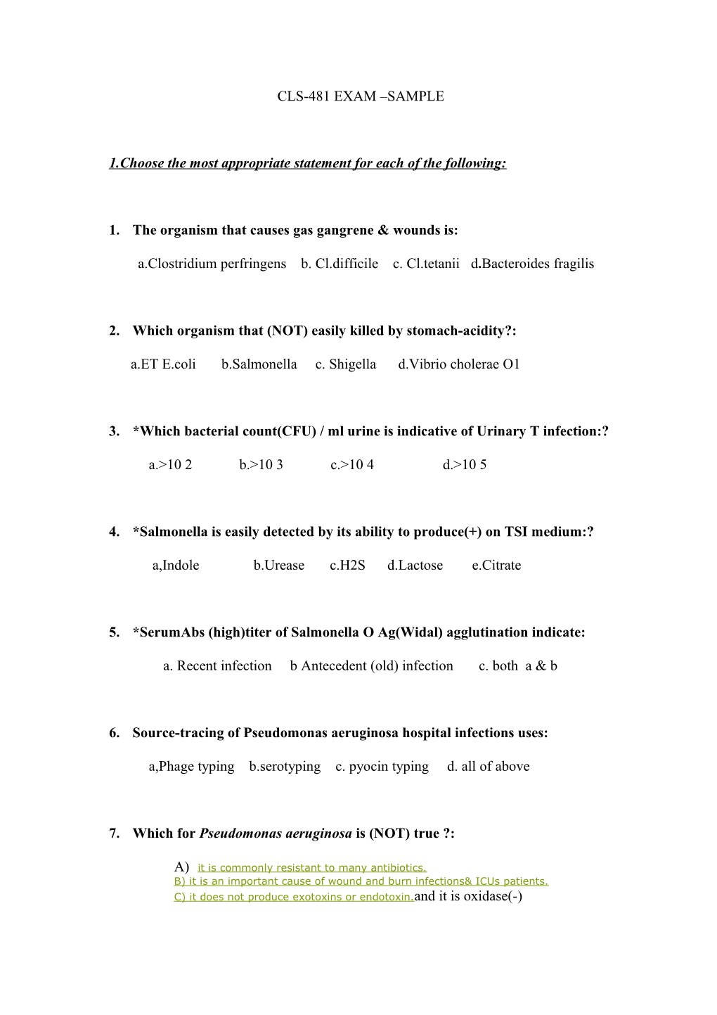 Cls-413 Exam Sample