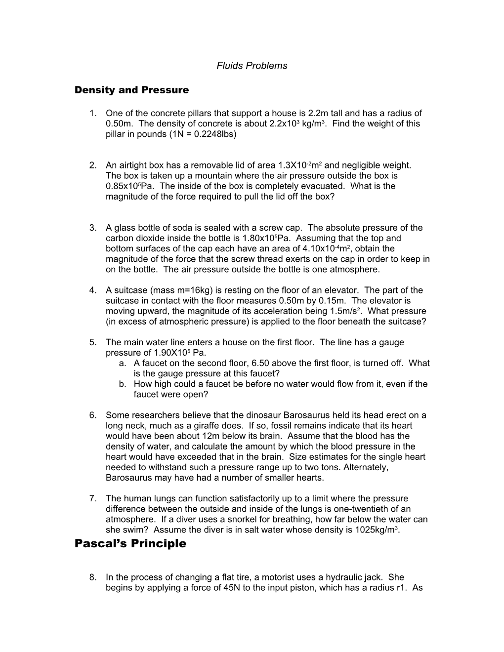 Density and Pressure