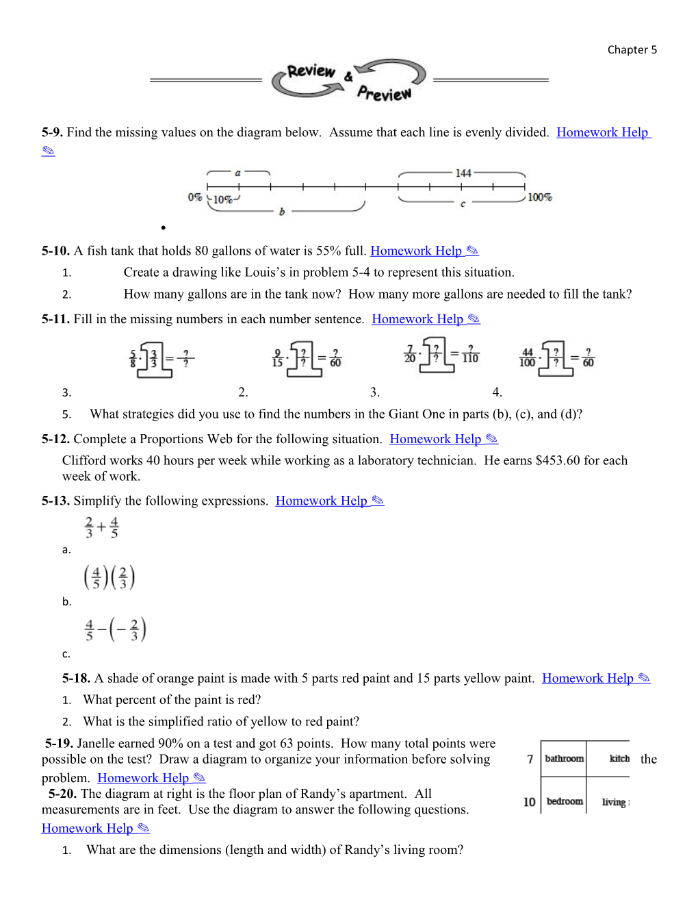 5-10.A Fish Tank That Holds 80 Gallons of Water Is 55% Full. Homework Help