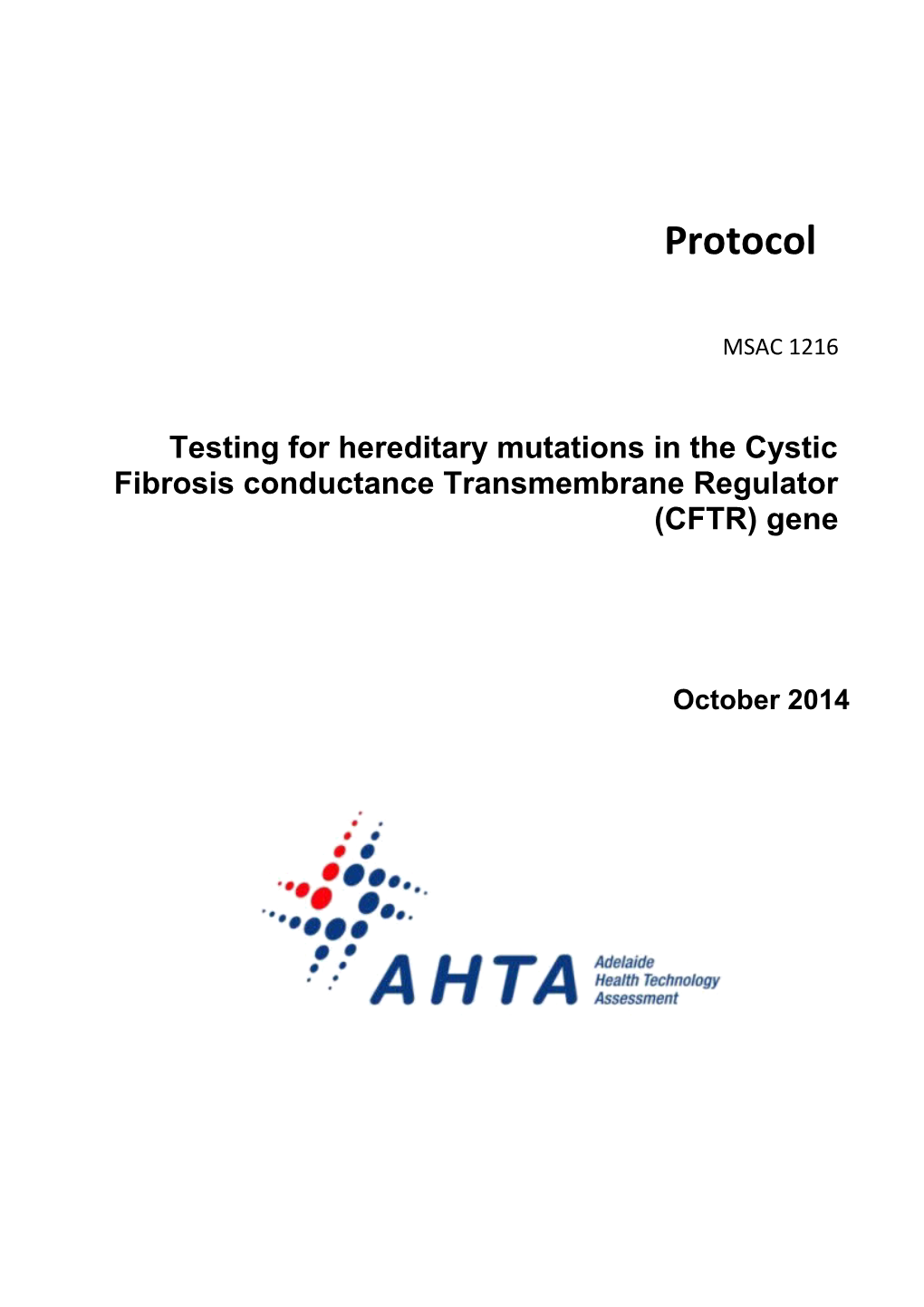 MSAC Draft Evaluation Protocol Scoping Document