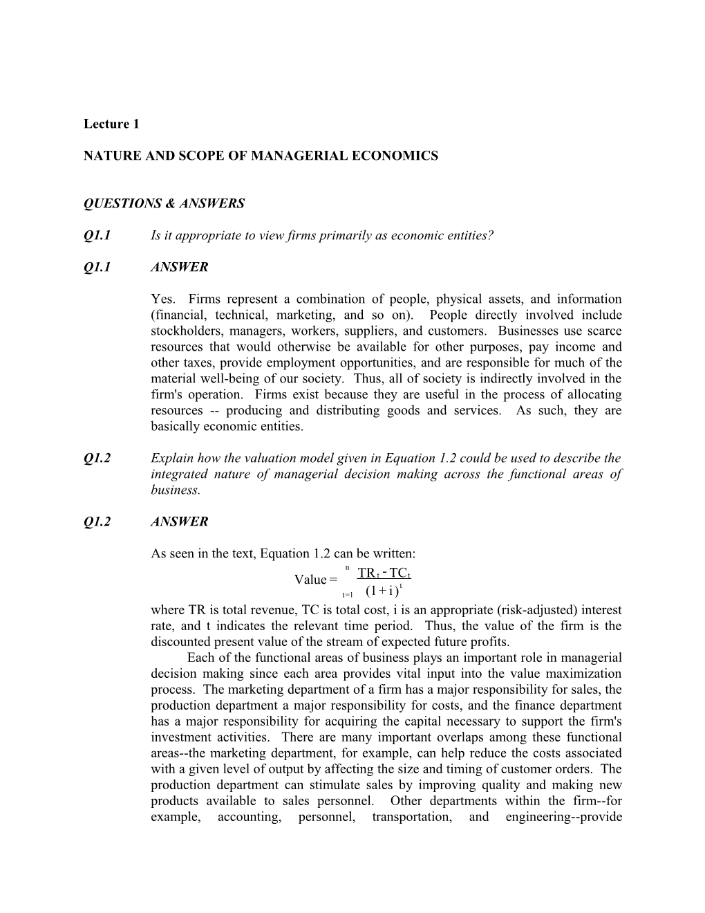 Nature and Scope of Managerial Economics