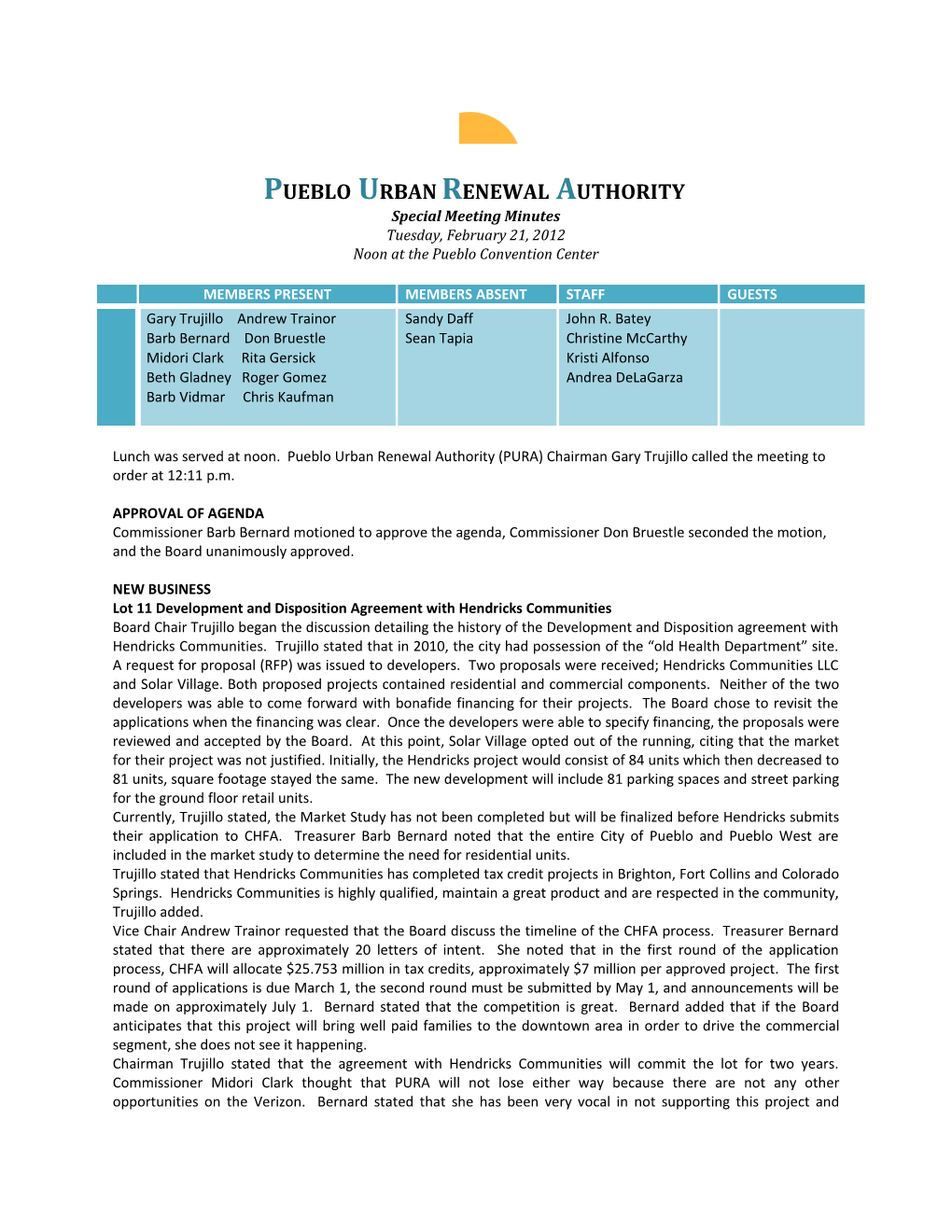 Special Meeting Minutes