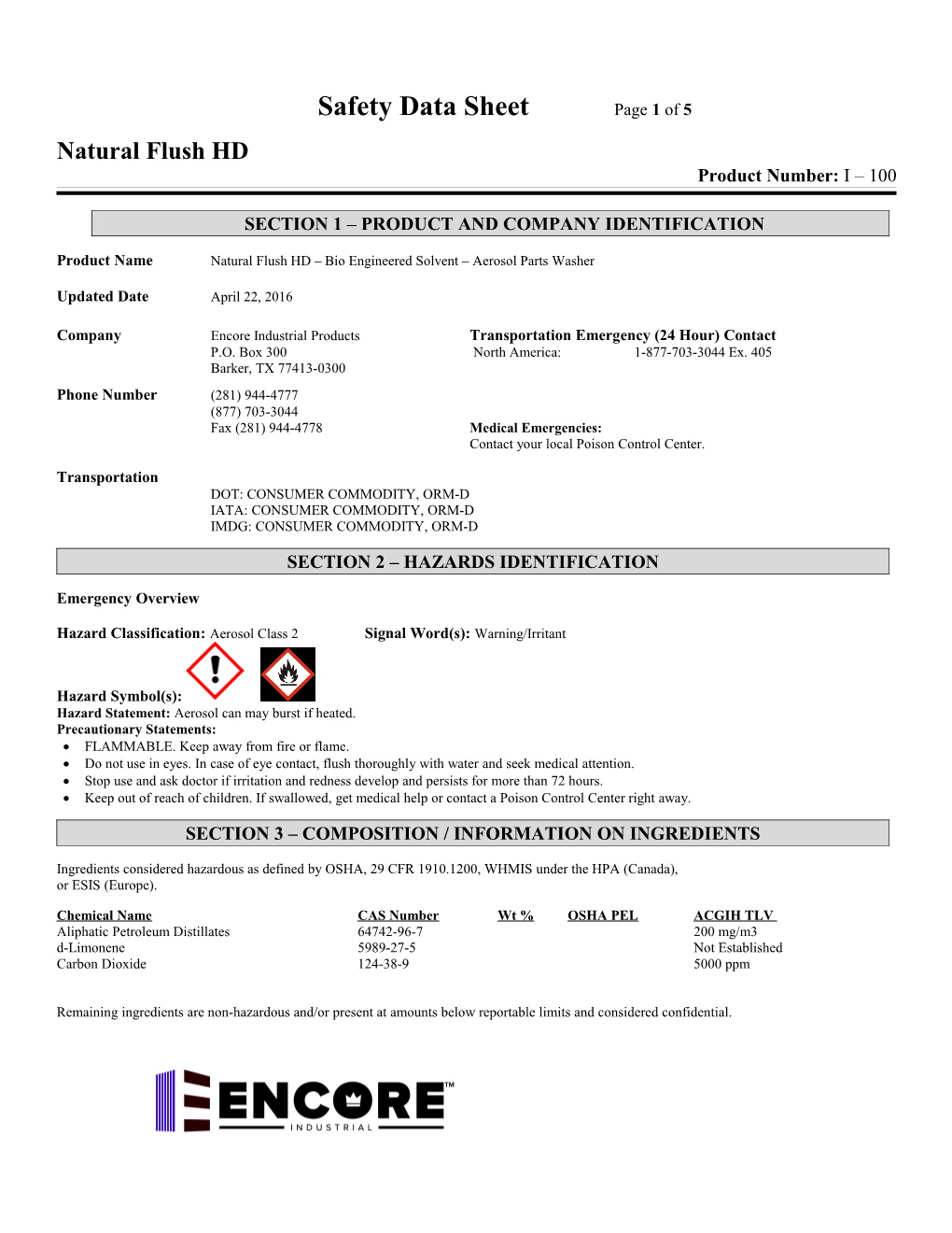 Section 1 Product and Company Identification s1