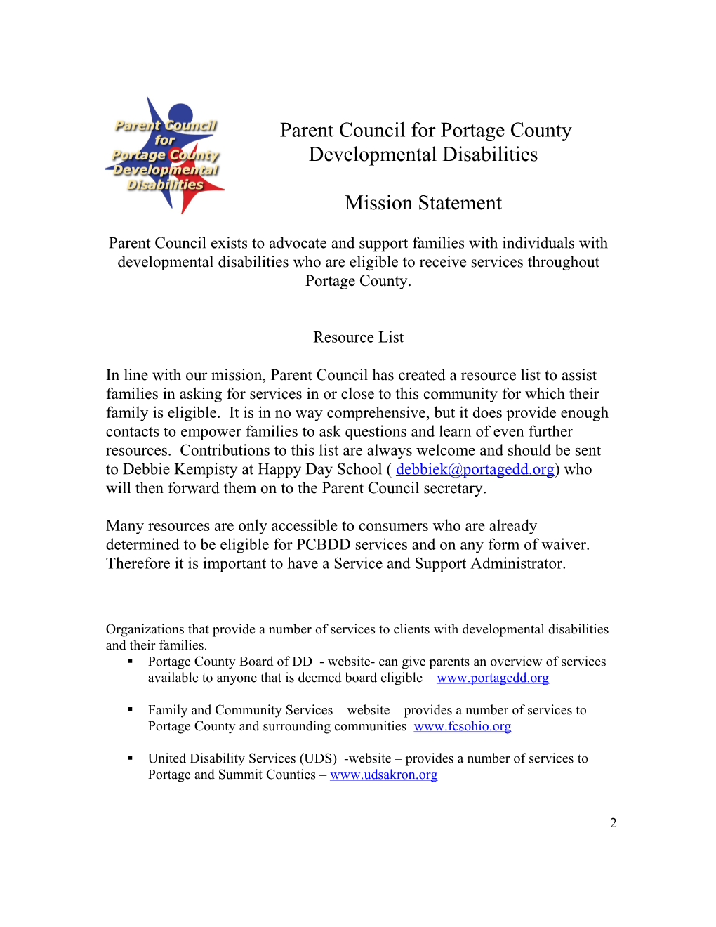 2013 Parent Council of Portage County