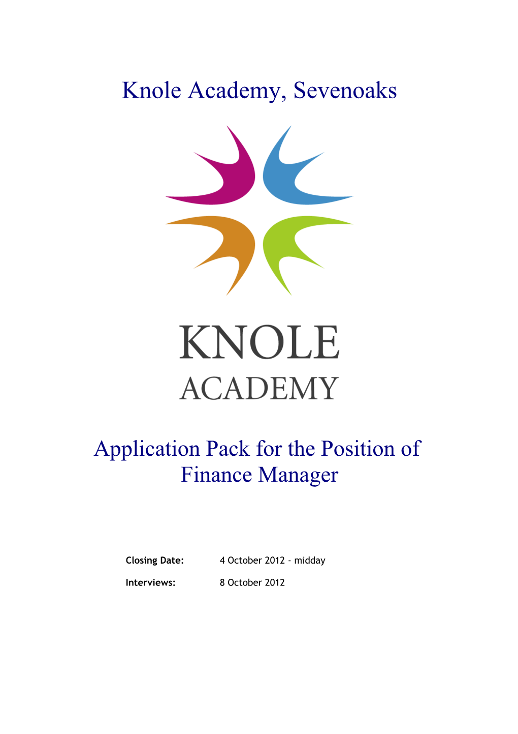 Knole Academy Principal's Personal Assistant Application Pack