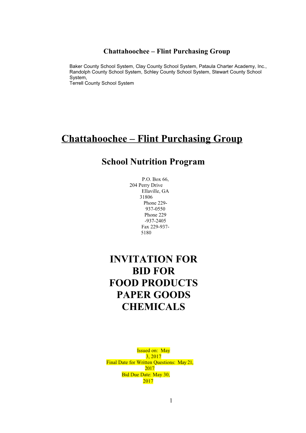 Chattahoochee Flint Purchasing Group