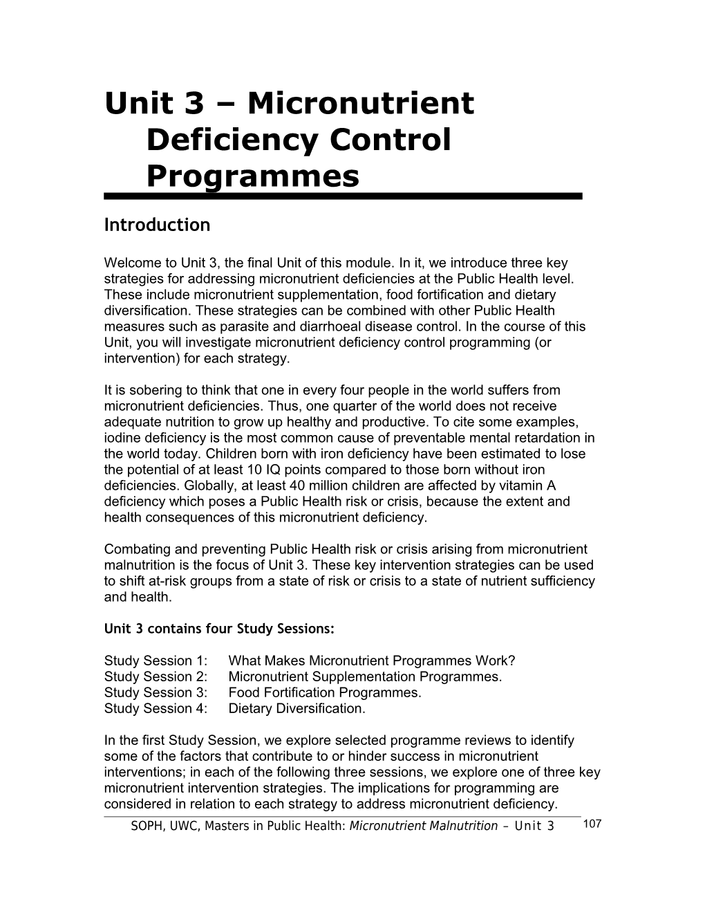 Unit 3 Micronutrient Deficiency Control Programmes