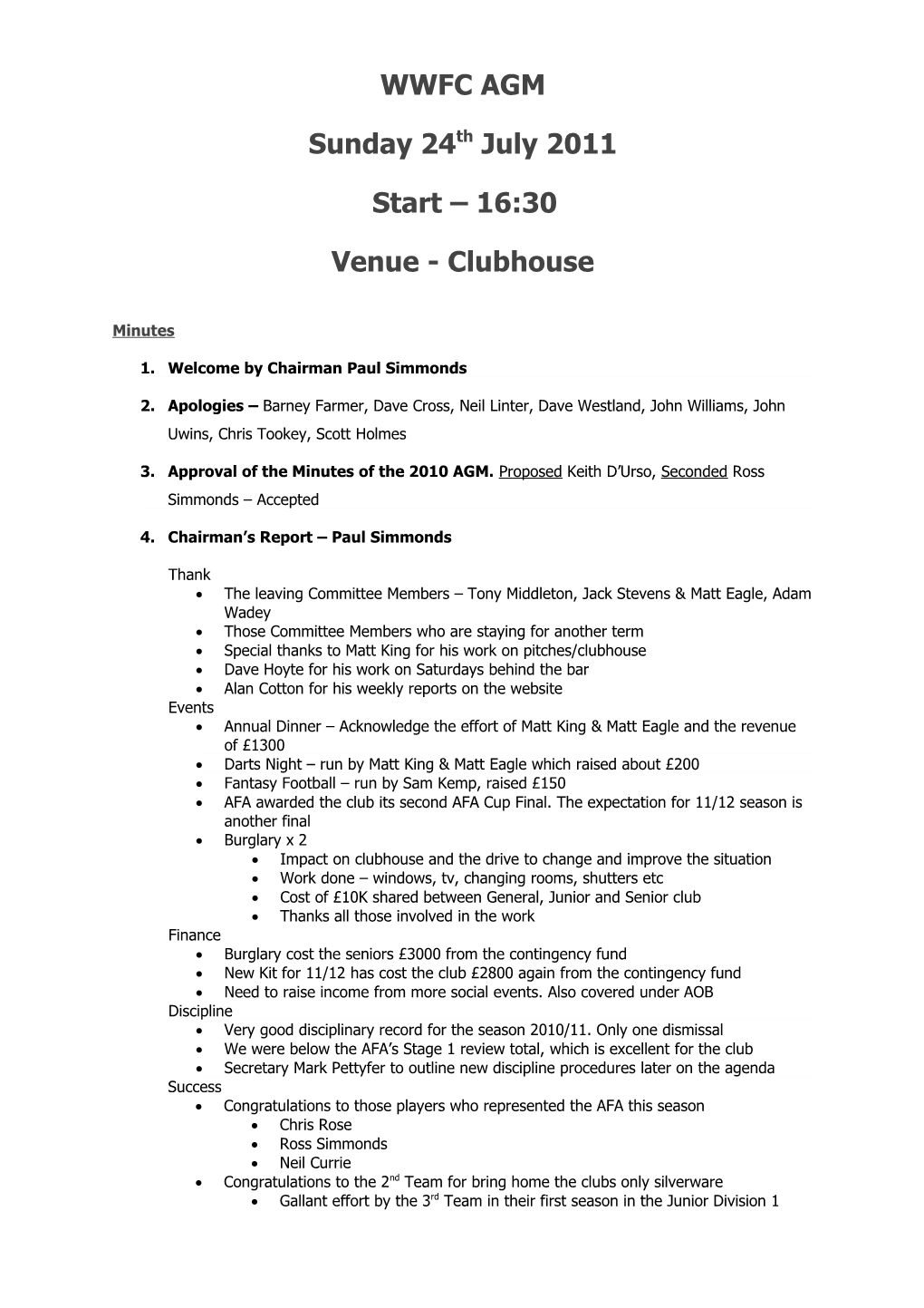 Venue - Clubhouse