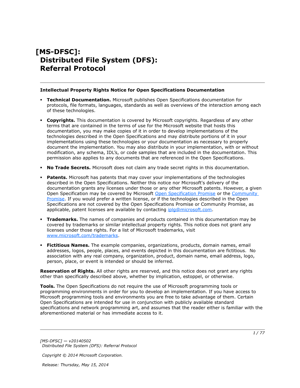 Intellectual Property Rights Notice for Open Specifications Documentation s30