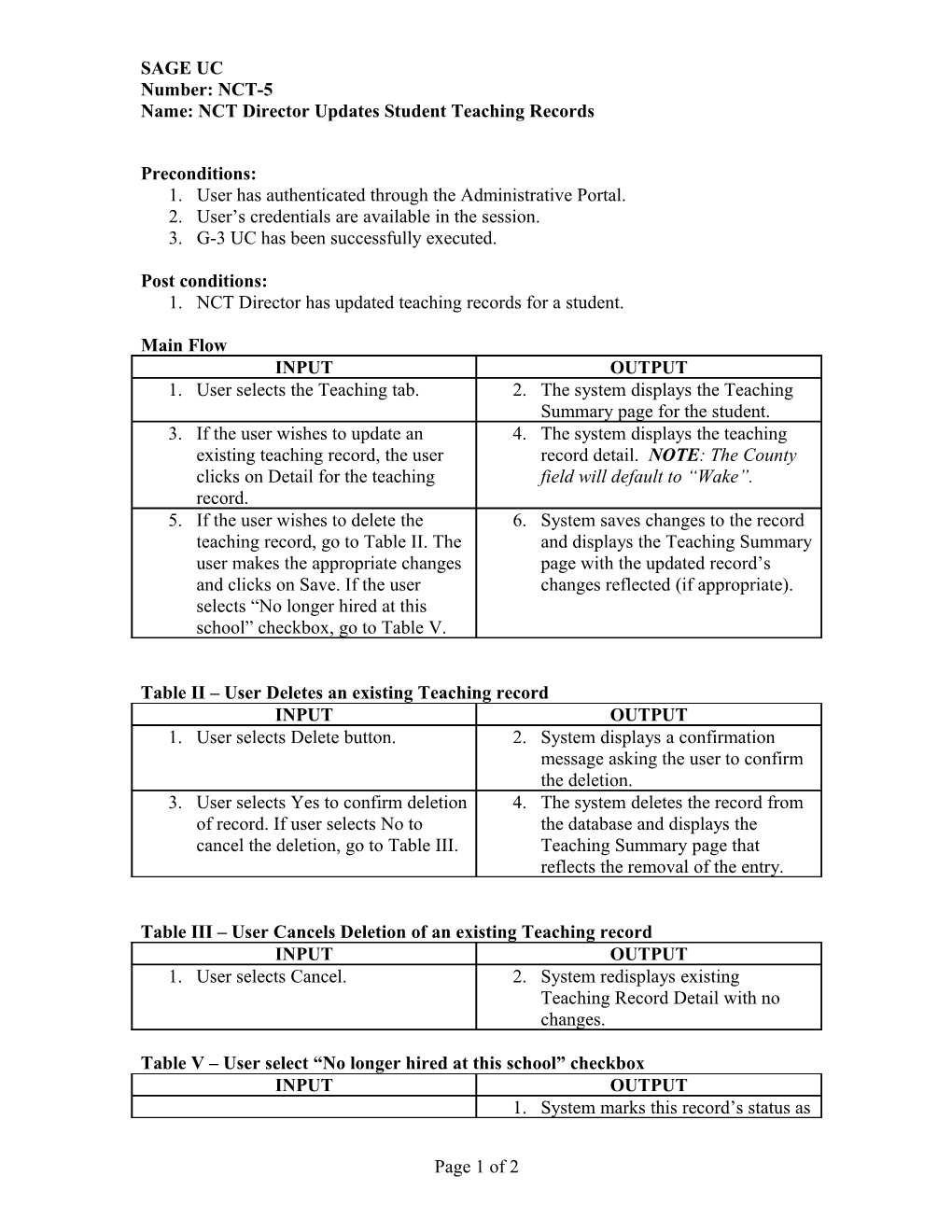 Name: NCT Director Updates Student Teaching Records