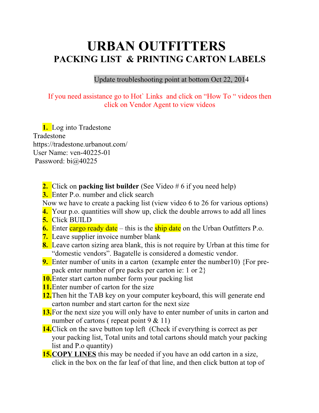 Packing List & Printing Carton Labels