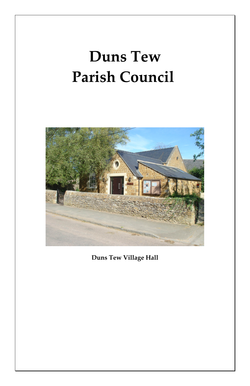 Duns Tew Village Hall