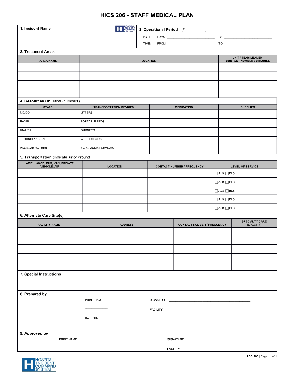 HICS 206-Staff Medical Plan