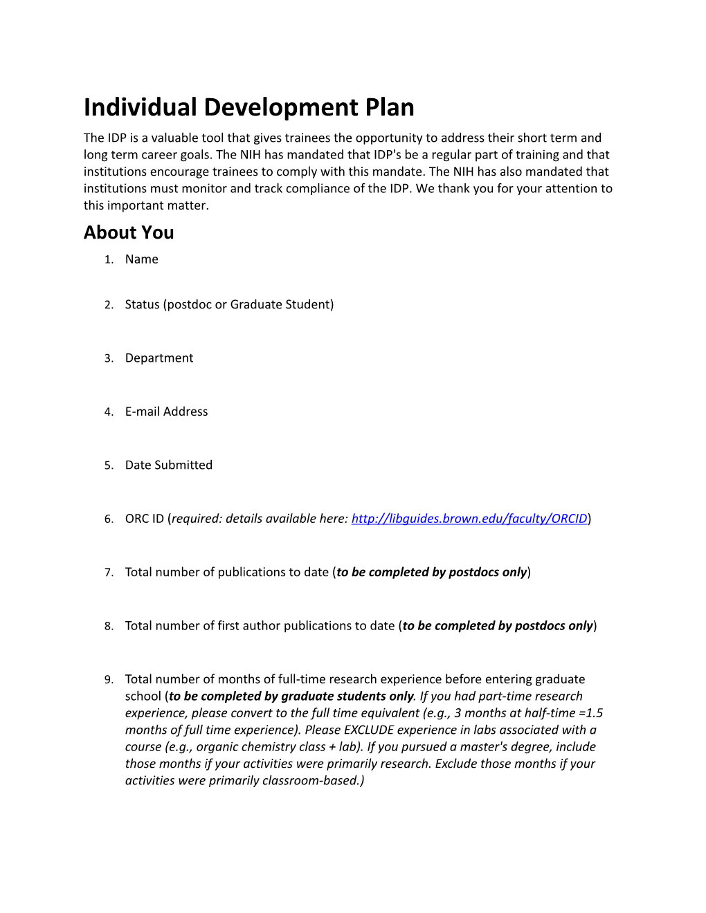 Individual Development Plan s1