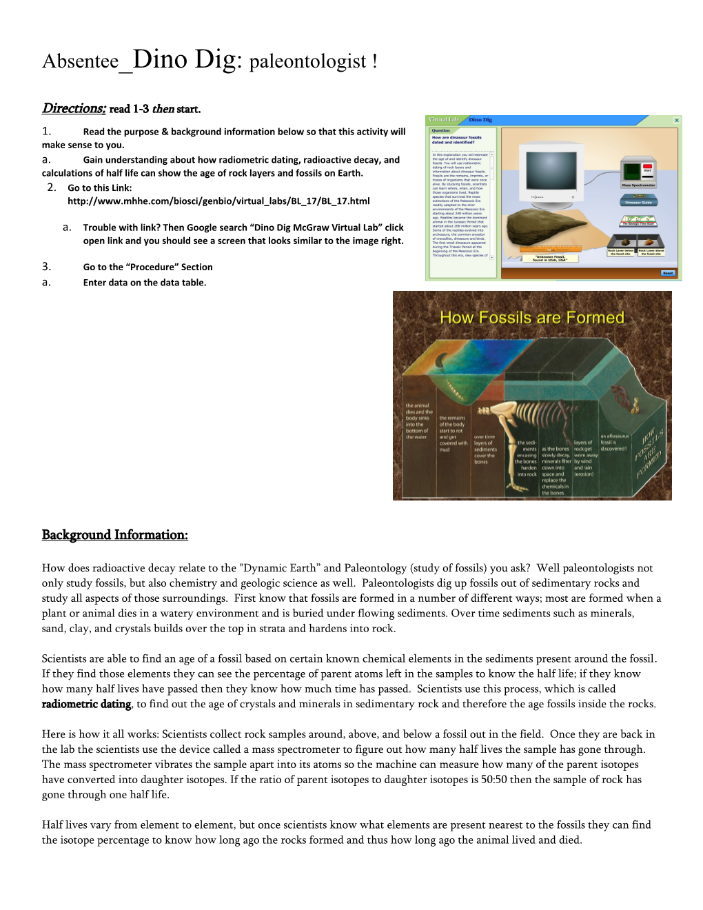 1. Read the Purpose & Background Information Below So That This Activity Will Make Sense