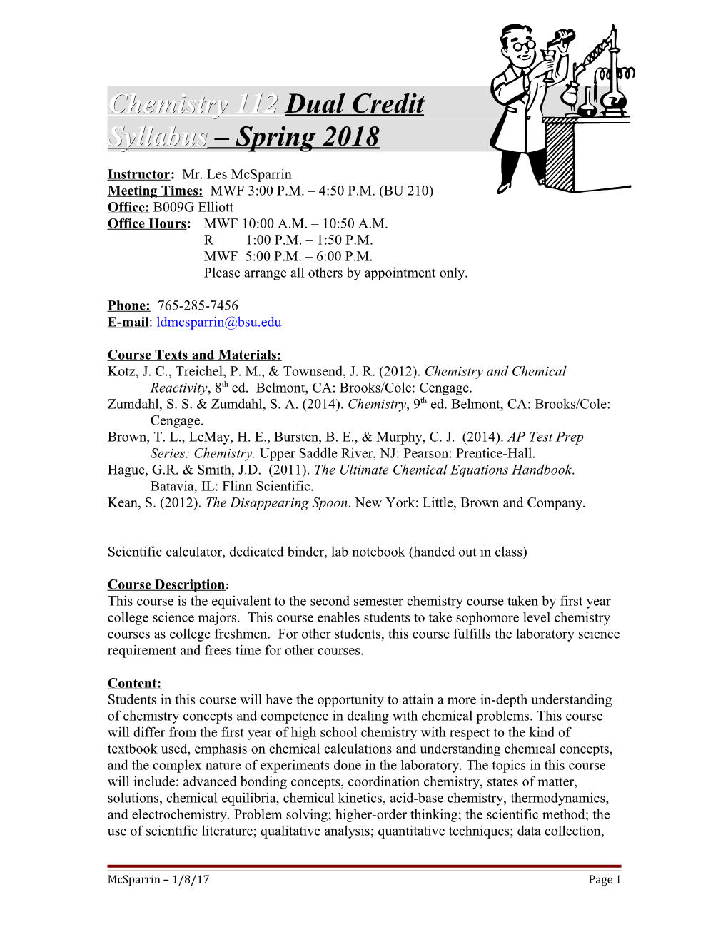 Syllabus Spring 2018