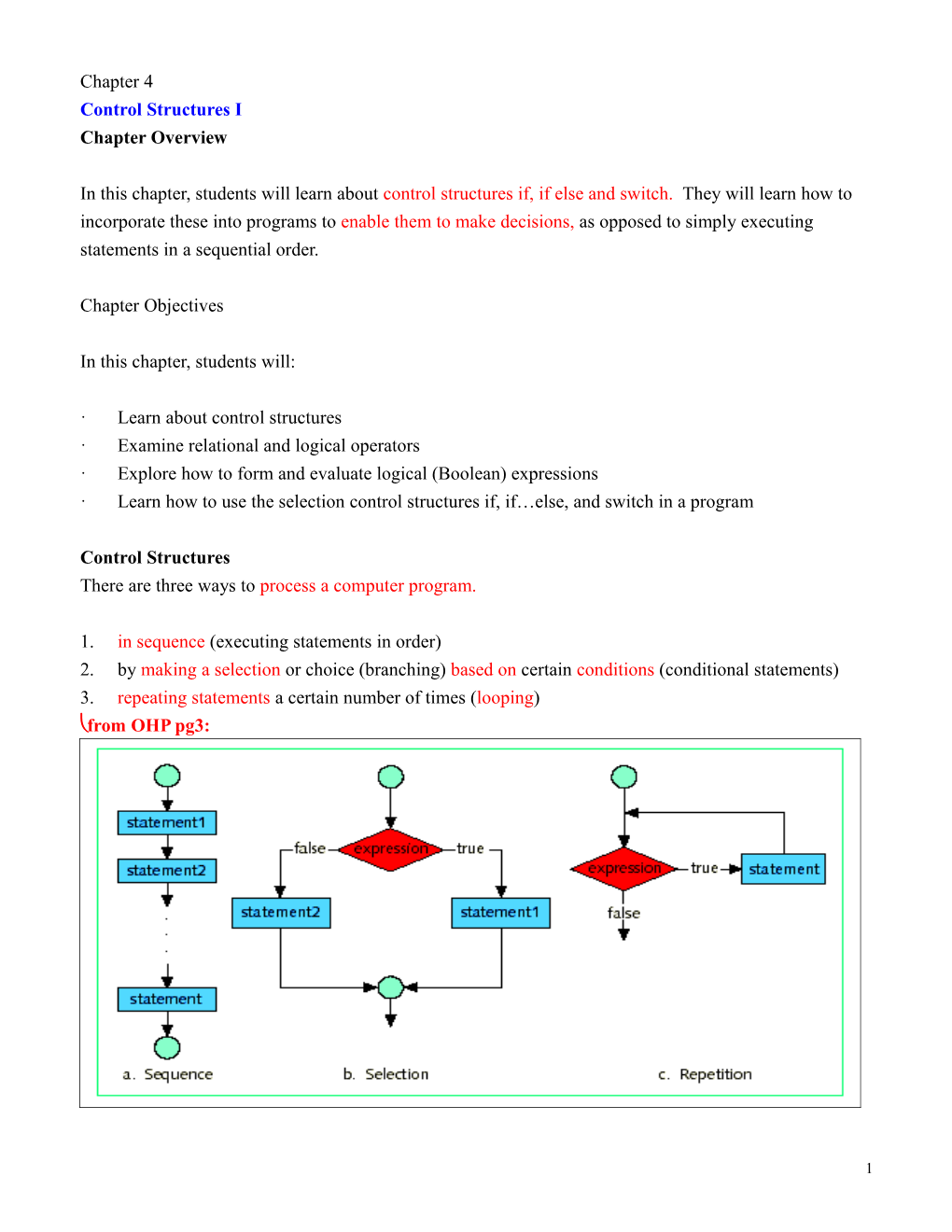 Control Structures I