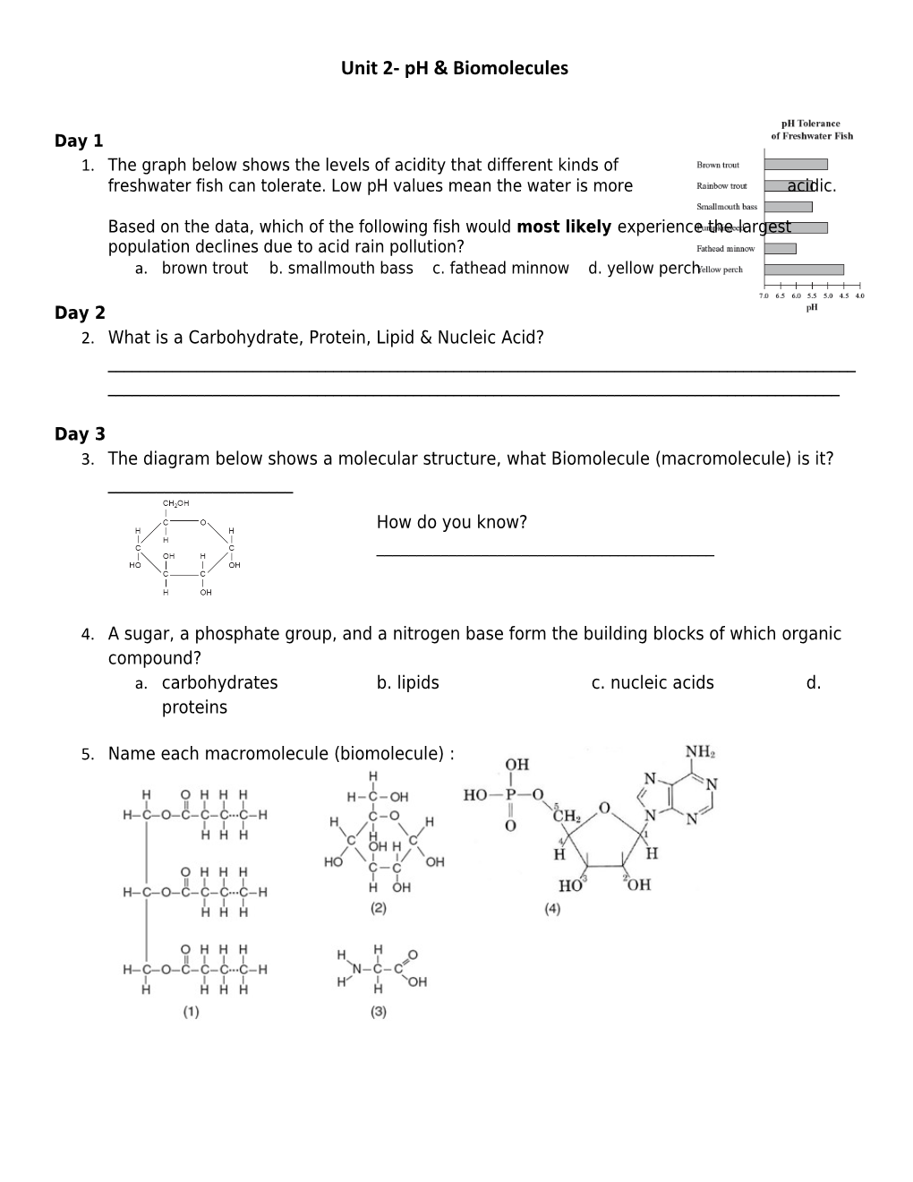 Unit 2- Ph & Biomolecules