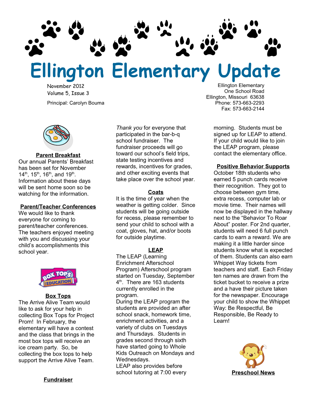 Ellington Elementary Update