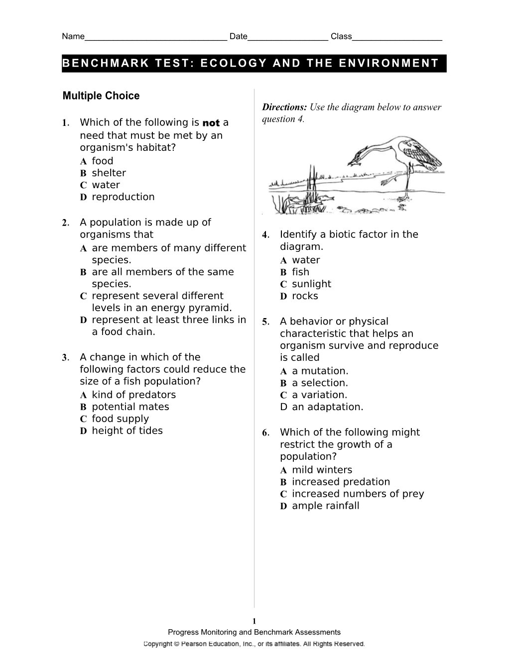 SCREENING TEST Type Centers in Box with 9 Point Indent