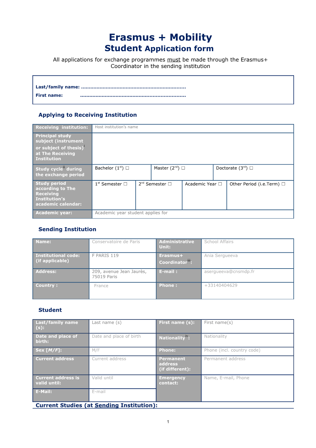 Erasmus + Mobility s1