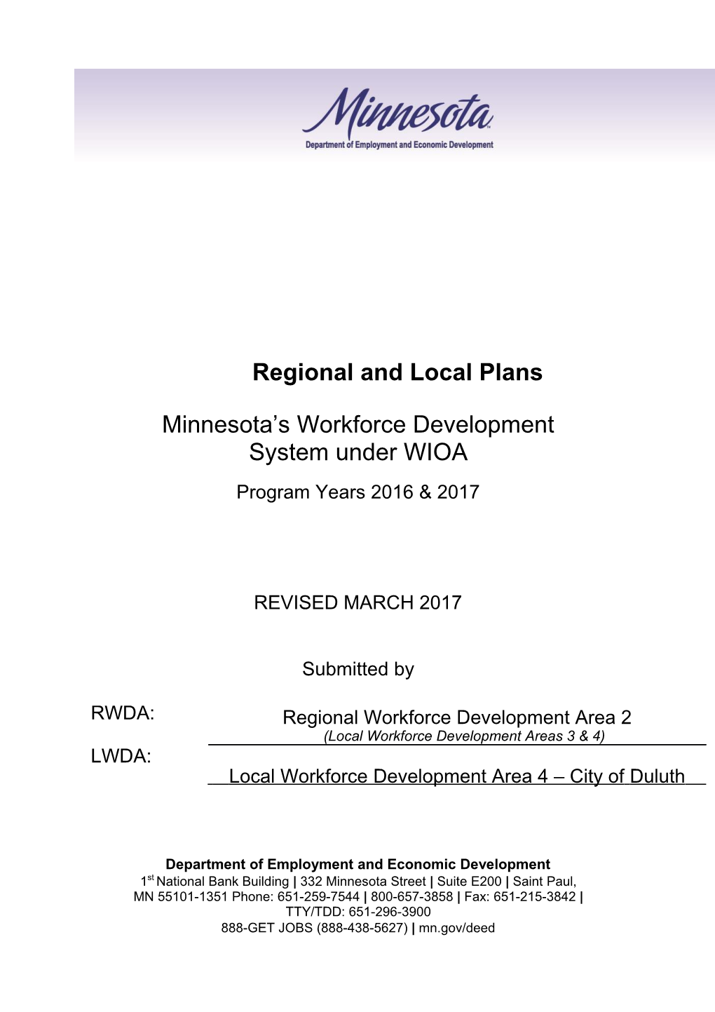 Regional and Local Plans