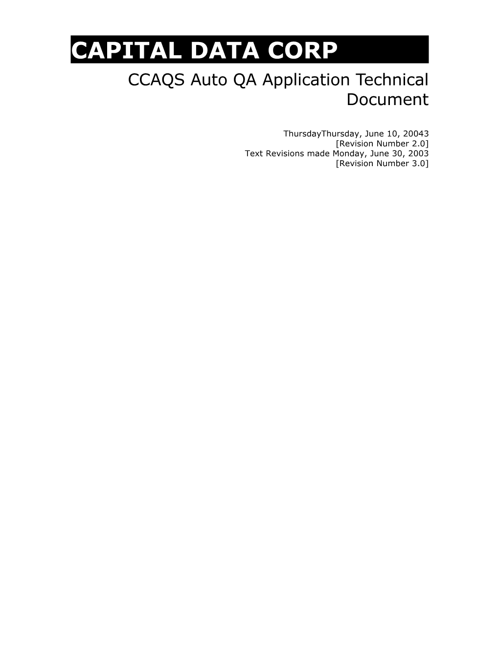 CCAQS Auto QA Application Technical Document