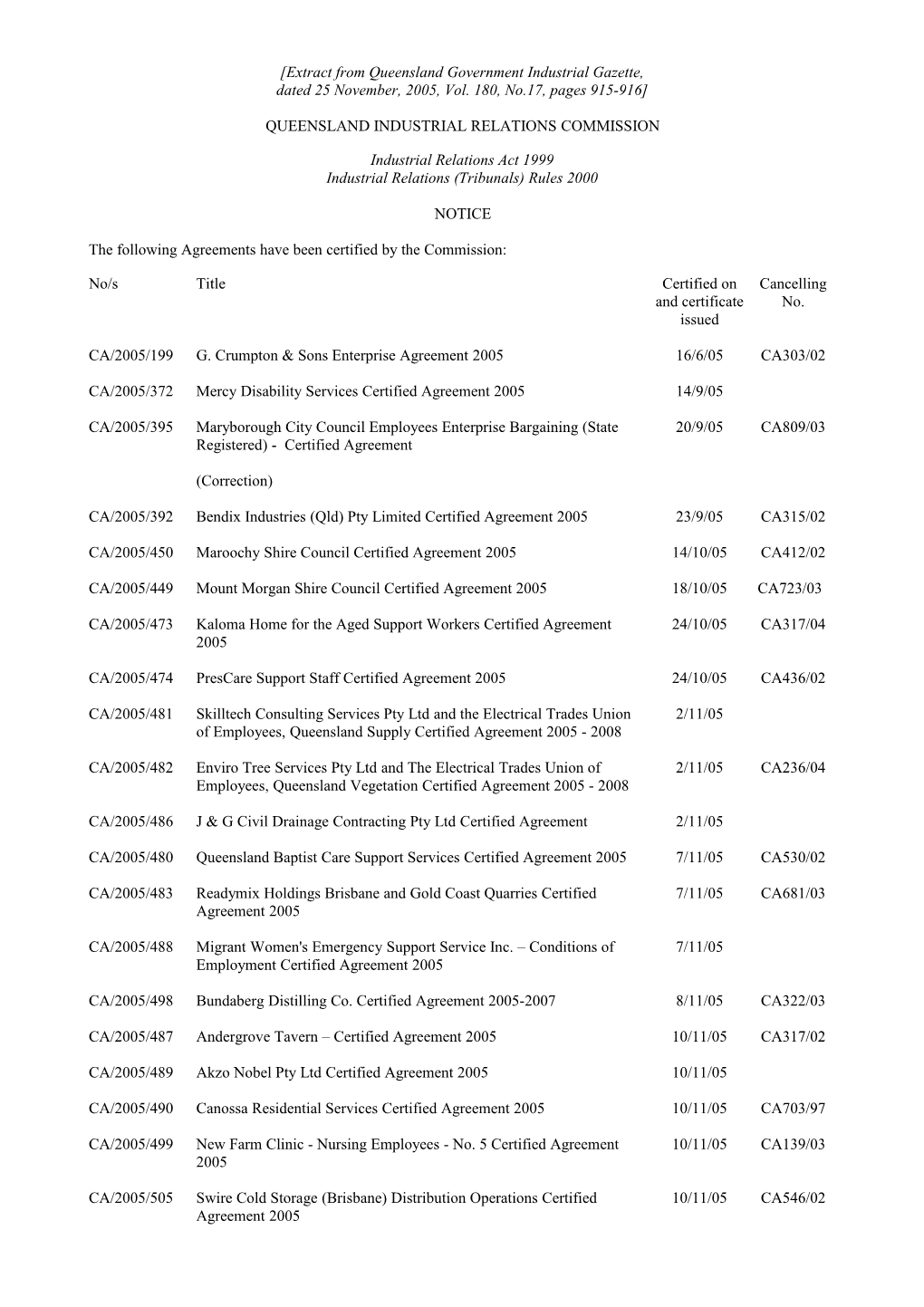 Queensland Industrial Relations Commission s5