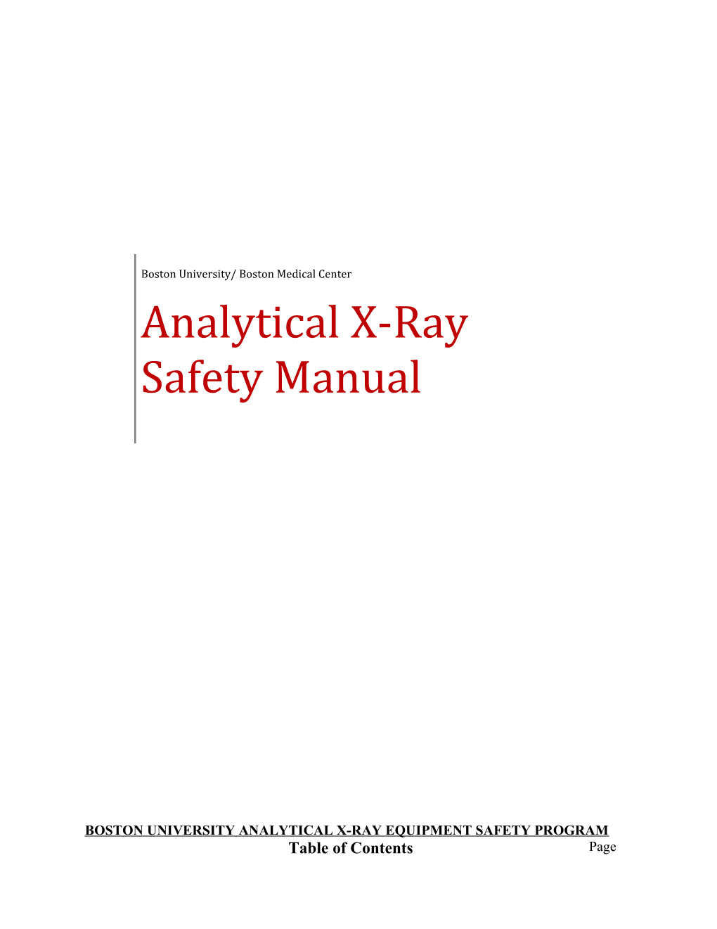 Boston University Analytical X-Ray Equipment