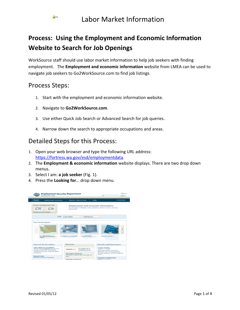 1. Start with the Employment and Economic Information Website