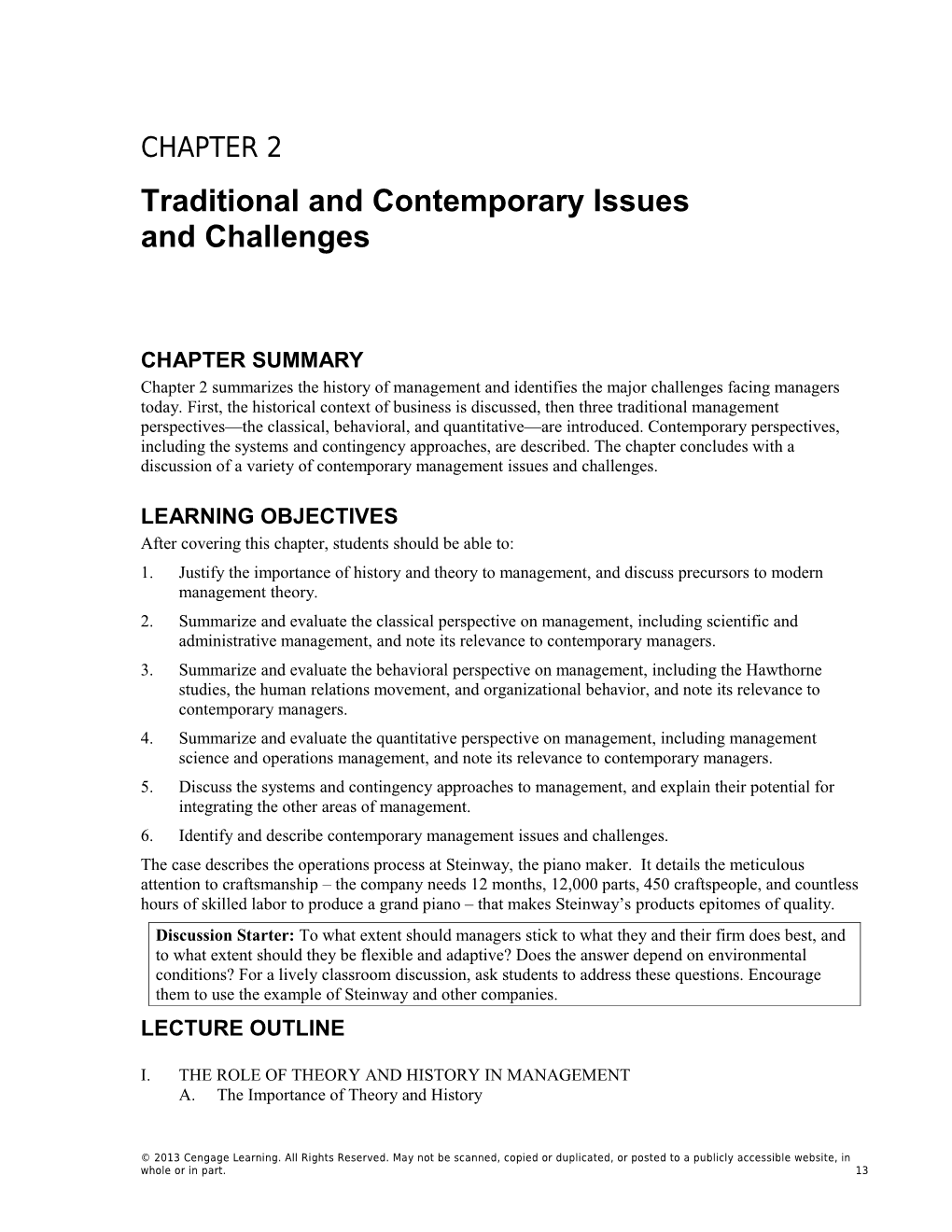 Chapter 2: Traditional and Contemporary Issues and Challenges