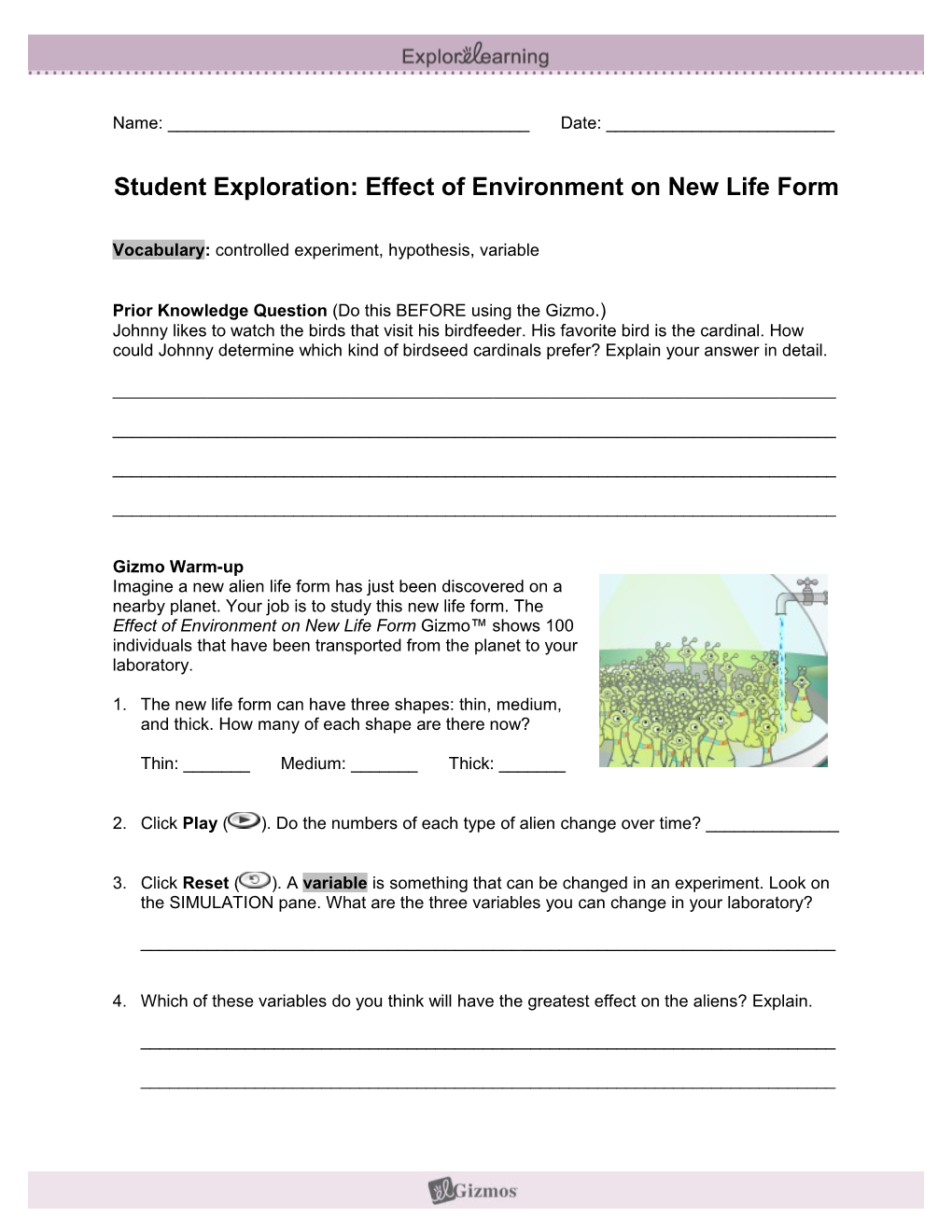 Student Exploration Sheet: Growing Plants s31