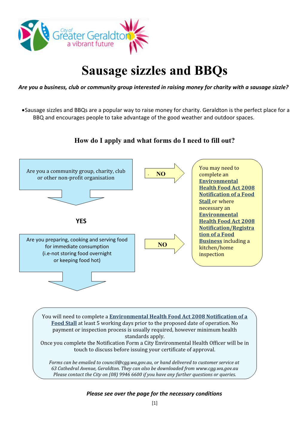 Sausage Sizzles and Bbqs