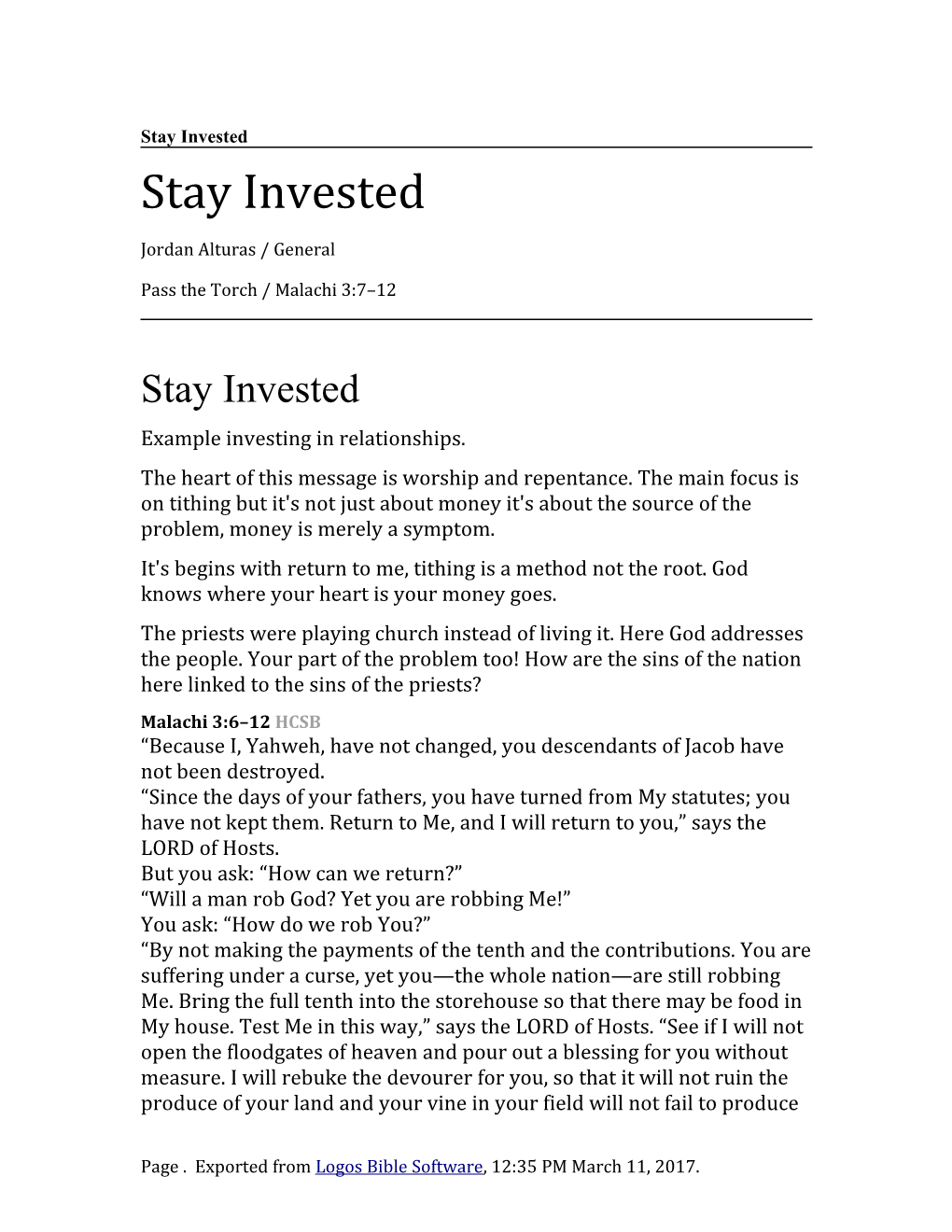 Stay Invested