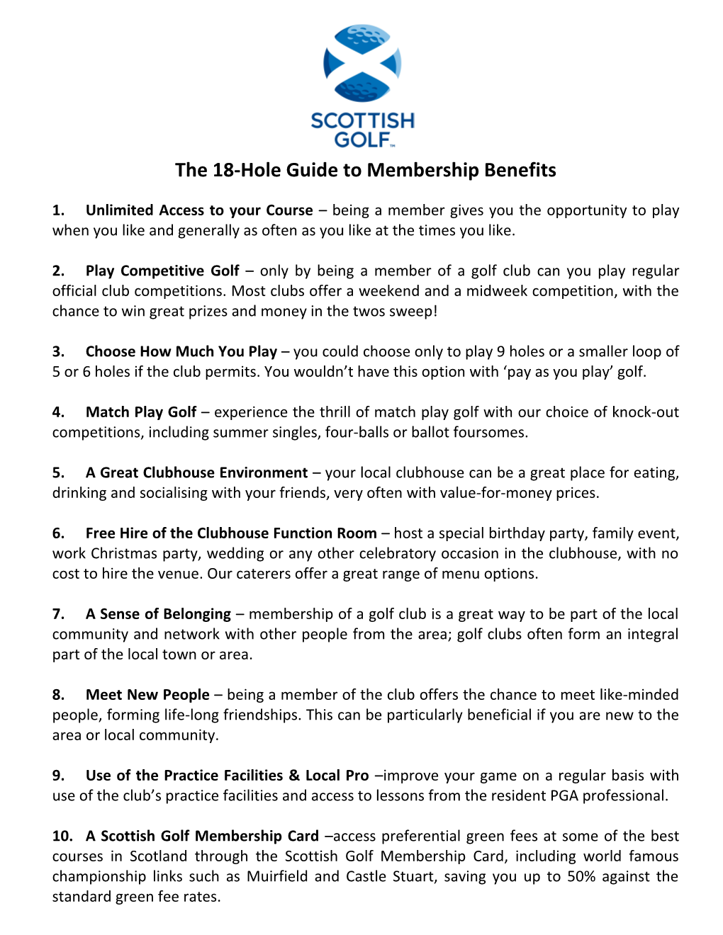 The 18-Hole Guide to Membership Benefits