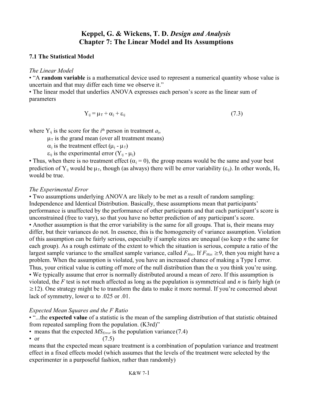 Keppel, G. & Wickens, T. D. Design and Analysis