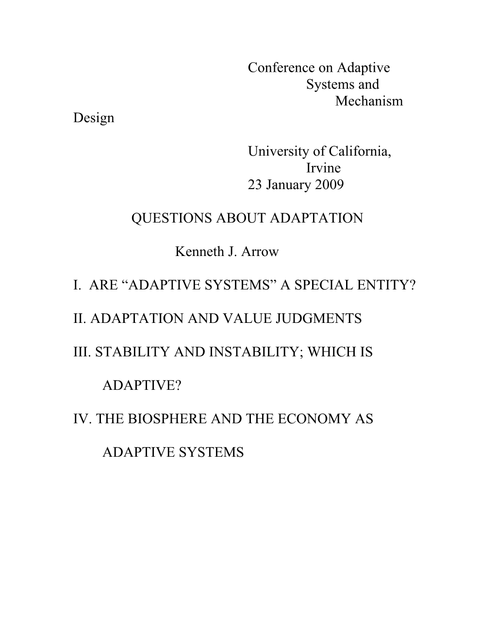 Conference on Adaptive Systems and Mechanism Design