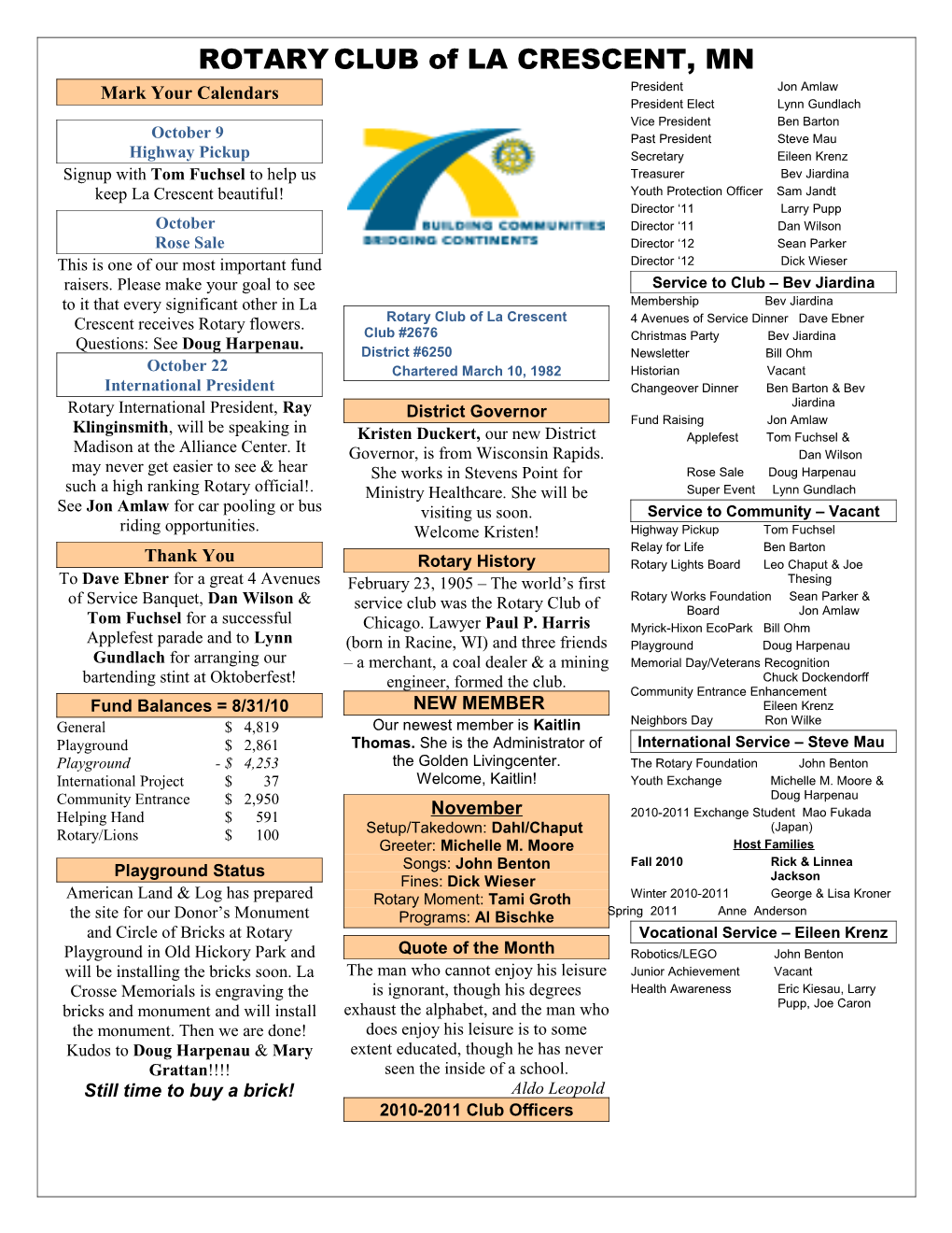 ROTARY CLUB of LA CRESCENT, MN s1