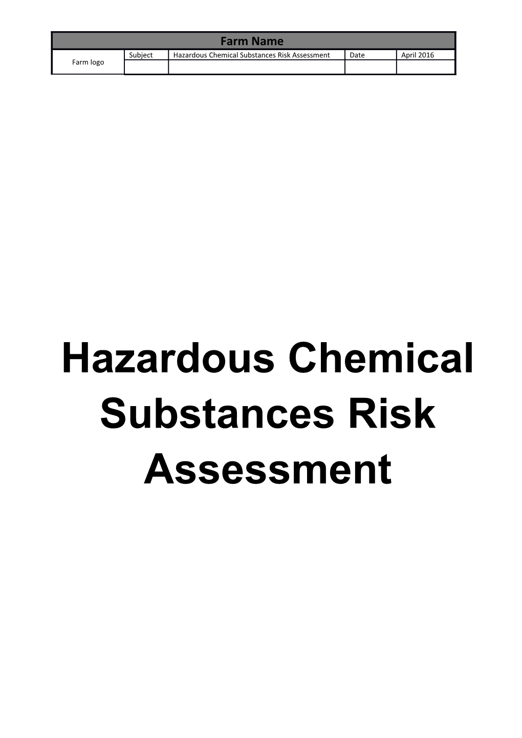 Hazardous Chemical Substances Risk Assessment